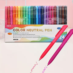 24pcs Colored Gel Pens for Note Taking Quick Drying Retractable Fine Point 0 5mm