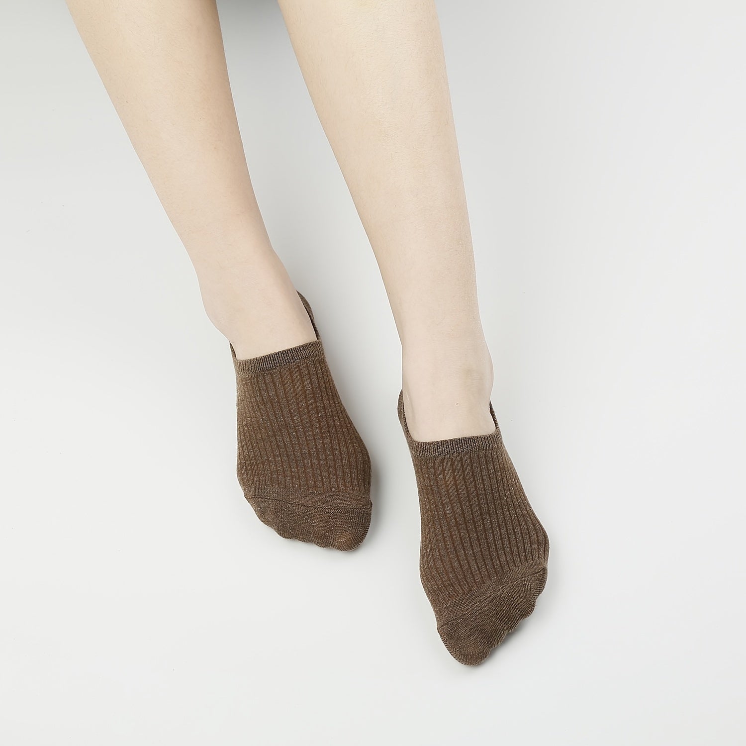5 Pairs Solid Ankle Socks Women's Stockings