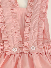 Flower Print Overall Short Pants for Baby Girls