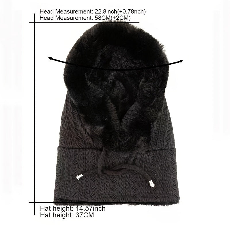 Women's Winter Outdoor Cycling Head Cover Hat Anti Cold Fleece Warm Cap