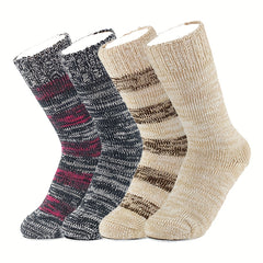 Colorblock Crew Socks Warm & Comfy Mid Tube Stockings