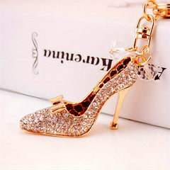 Crystal Diamond Jewelry Key Chain High Heel Shoes Pendant