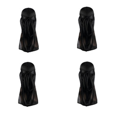 4pcs Silk Like Durags Satin Long Tail Head Wraps Silky Bandana