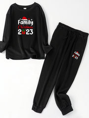 Women's Plus Size Christmas Casual Loungewear Set - Top & Pants Pajama 2 Piece
