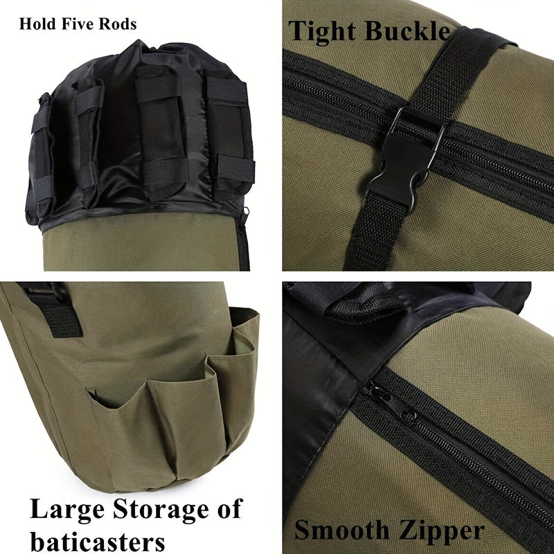 Waterproof Fishing Rod Bag & Holder Portable Canvas Case For Travel