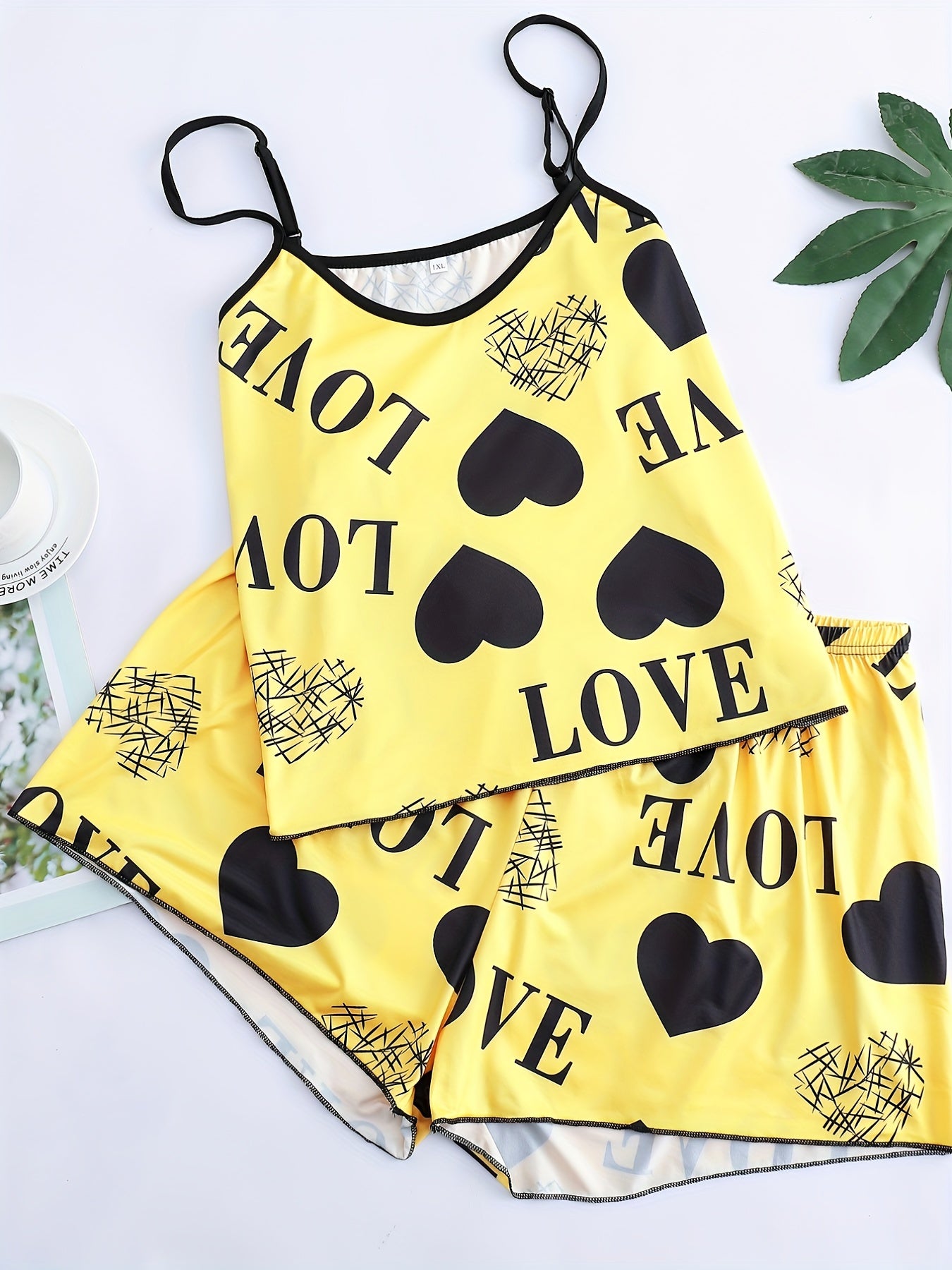  Women's Pajamas Set Cami Top & Shorts Loungewear 2pcs Set