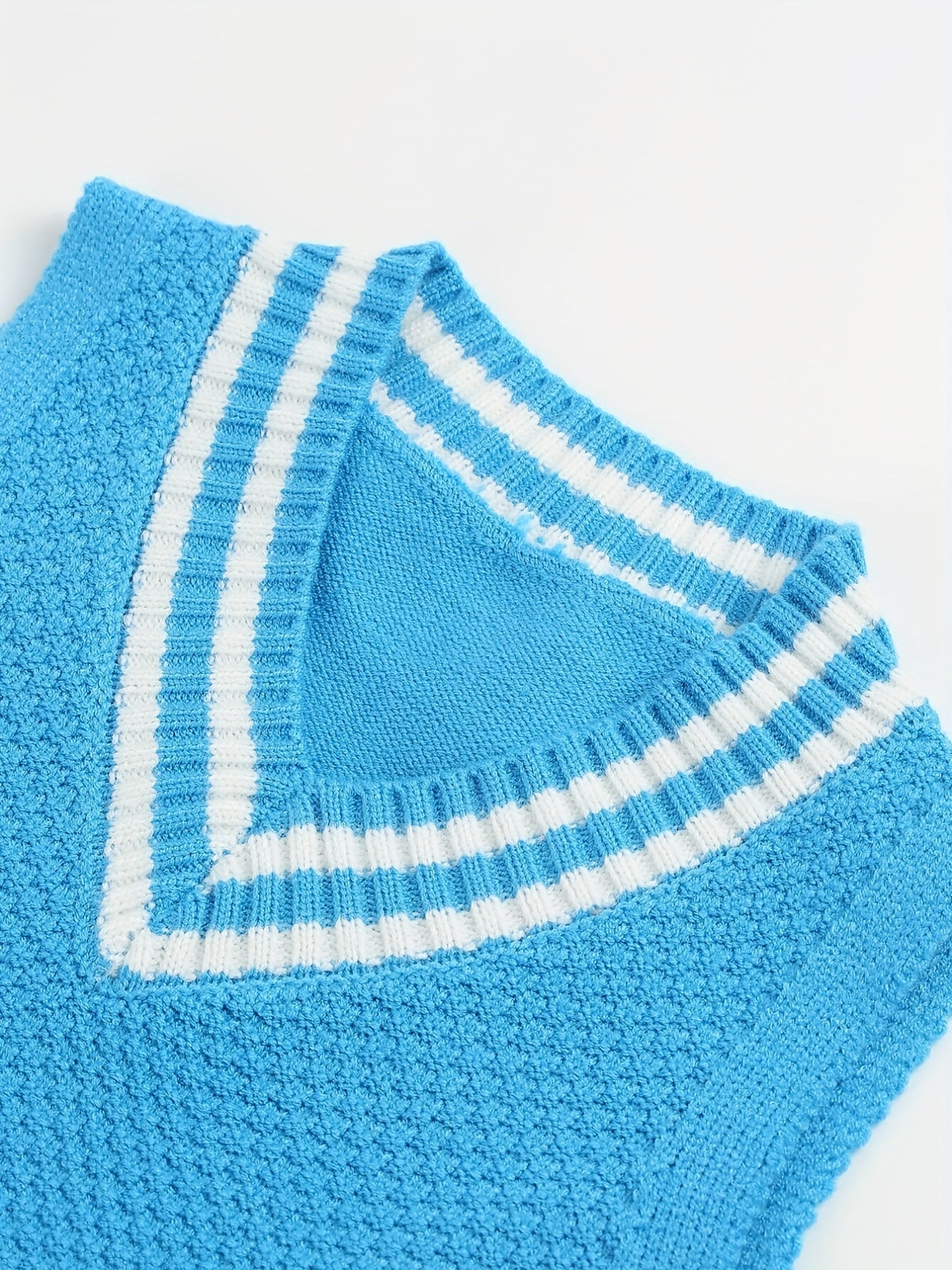 Toddler's Striped V Neck Sweater Baby's Stylish Sleeveless Vest
