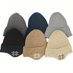 Men Winter Beanie Hat Warm Thicken Lined Cuffed Earflap Ski Hat
