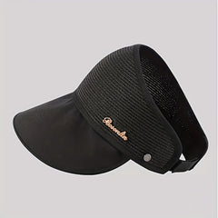 Backless Ponytail Visor Hat Wide Brim UV Protection Sun Hat