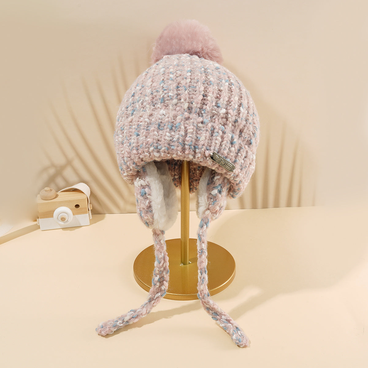 Women's Fleece Lined Cable Knit Beanie Hat for Cold Weather