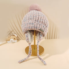 Women's Fleece Lined Cable Knit Beanie Hat for Cold Weather