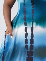 Women's Plus Tie Dye Round Neck Maxi Cami Dress