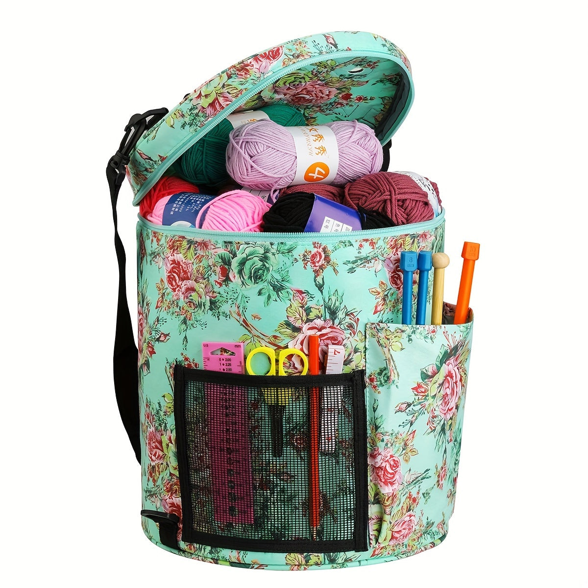 Cylindrical Yarn Storage Bag Large Capacity Portable Tote Bag