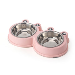 Cartoon Pattern Double Feeding Bowl for Pets
