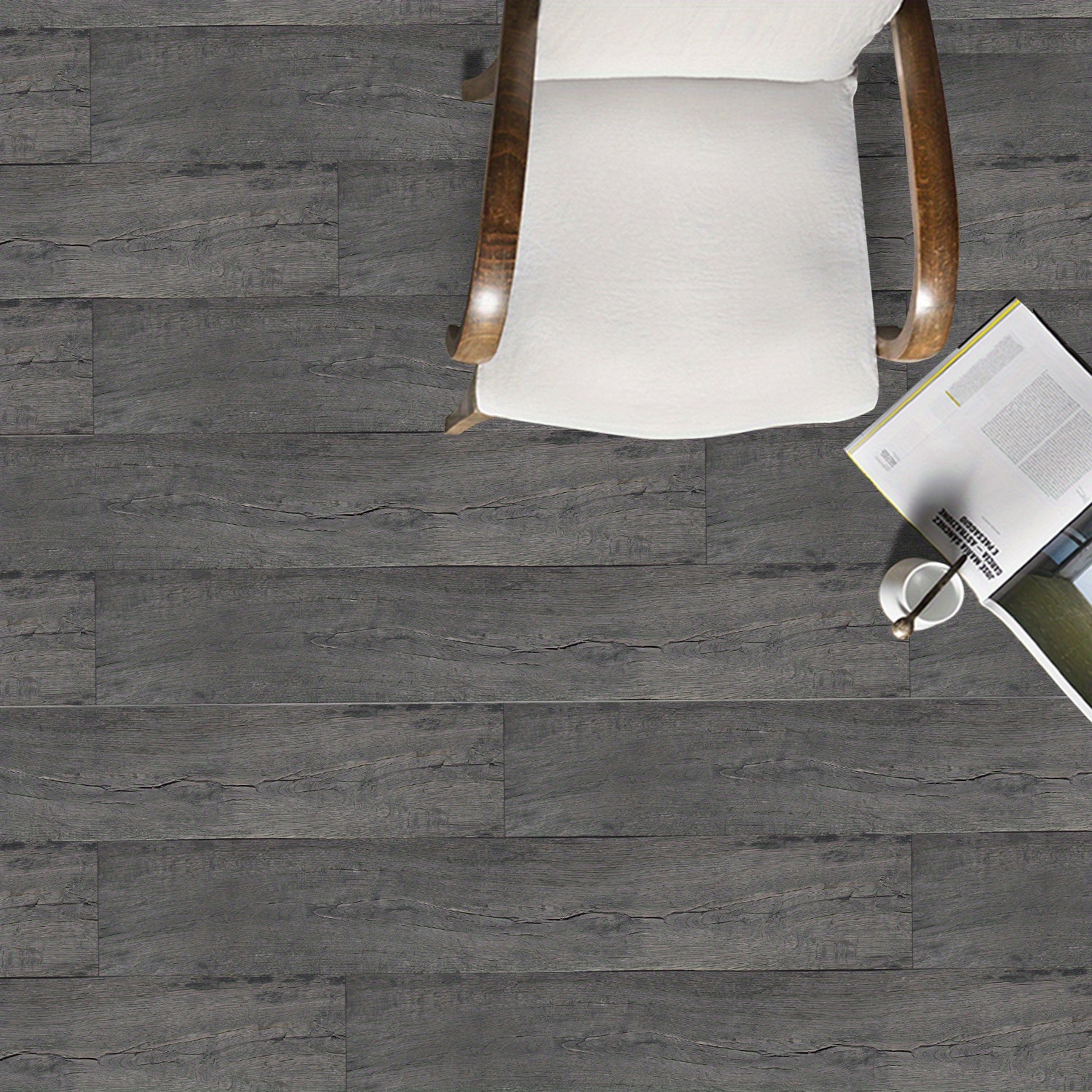 10pcs Grey Wood Peel and Stick Tiles - Waterproof for Bathrooms and Kitchens