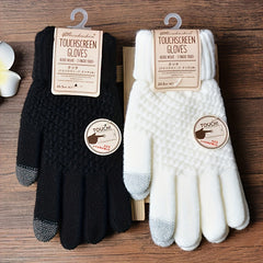 Knitted Winter Touch Screen Gloves Warm Full Finger Stretchy Men Women