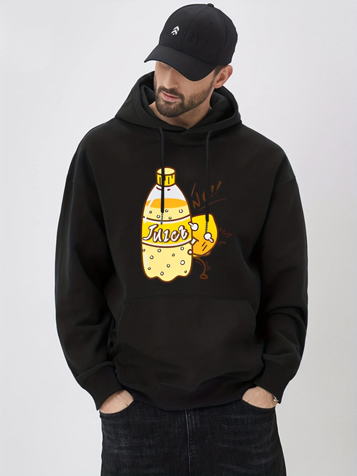 Lemon Juice Print Hoodie for Men