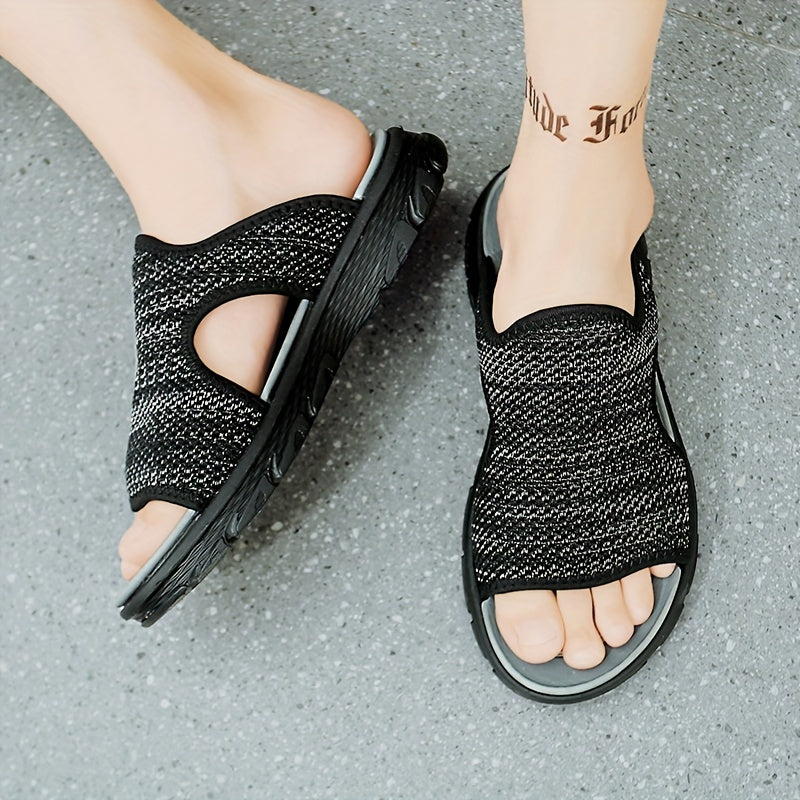 Men's Open Toe Slides Non Slip House Shoes Summer