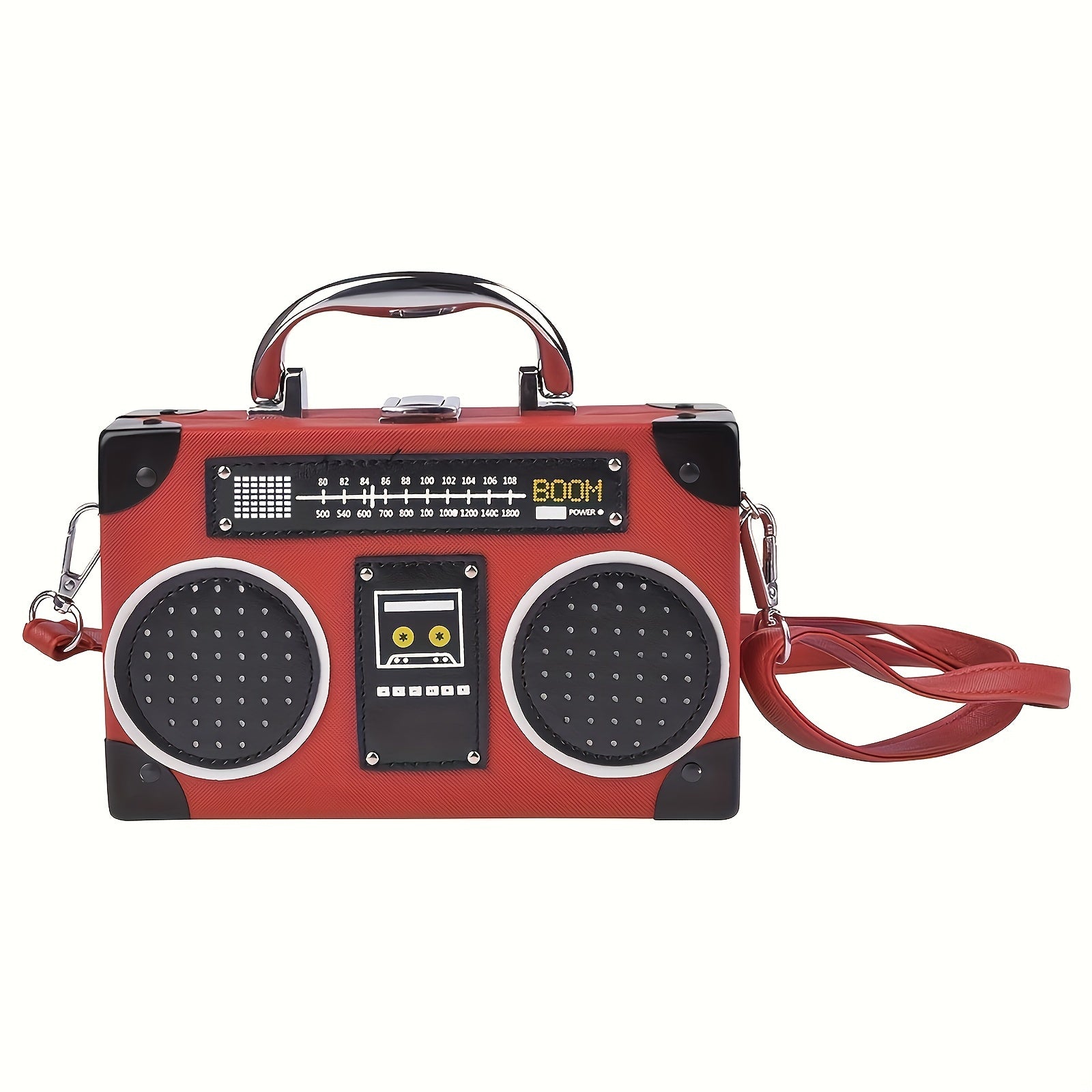 Vintage Mini Radio Crossbody Bag PU Leather Handbag