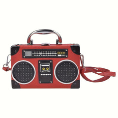 Vintage Mini Radio Crossbody Bag PU Leather Handbag
