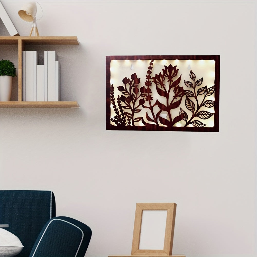 LED Lights Wooden Flower Series Wall Decoration Pendant