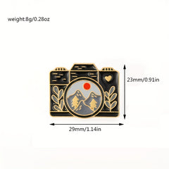 Camera Landscape Brooch Pin Nature Scene Photography Jewelry