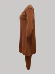  Solid Long Sleeve Coat & Joggers Set