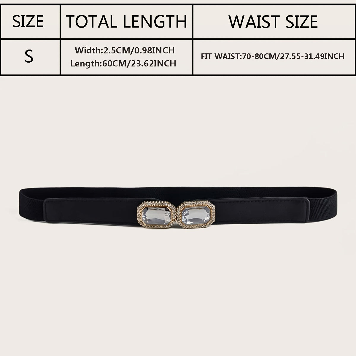 Square Crystal Buckle Belt Elastic Thin Girdle Waistband Women Coat Dress Belts