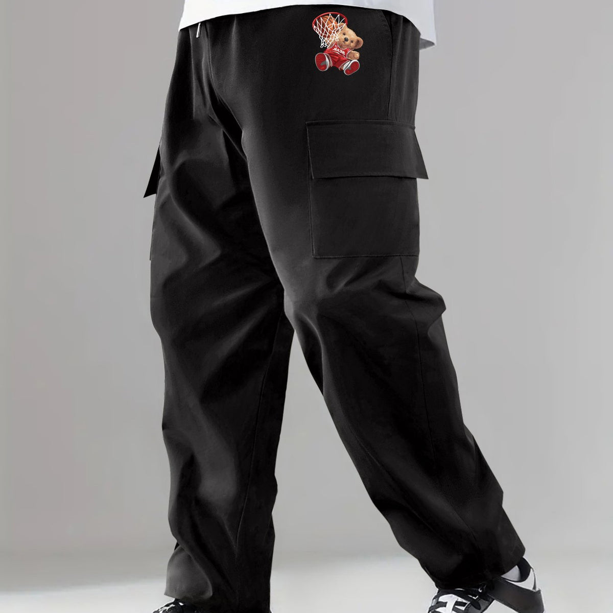 Classic Cargo Pants Men's Drawstring Loose Straight Leg