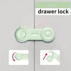 2pcs Baby Safety Lock Anti-pinch Drawer Refrigerator Cabinet Door Sliding Lock