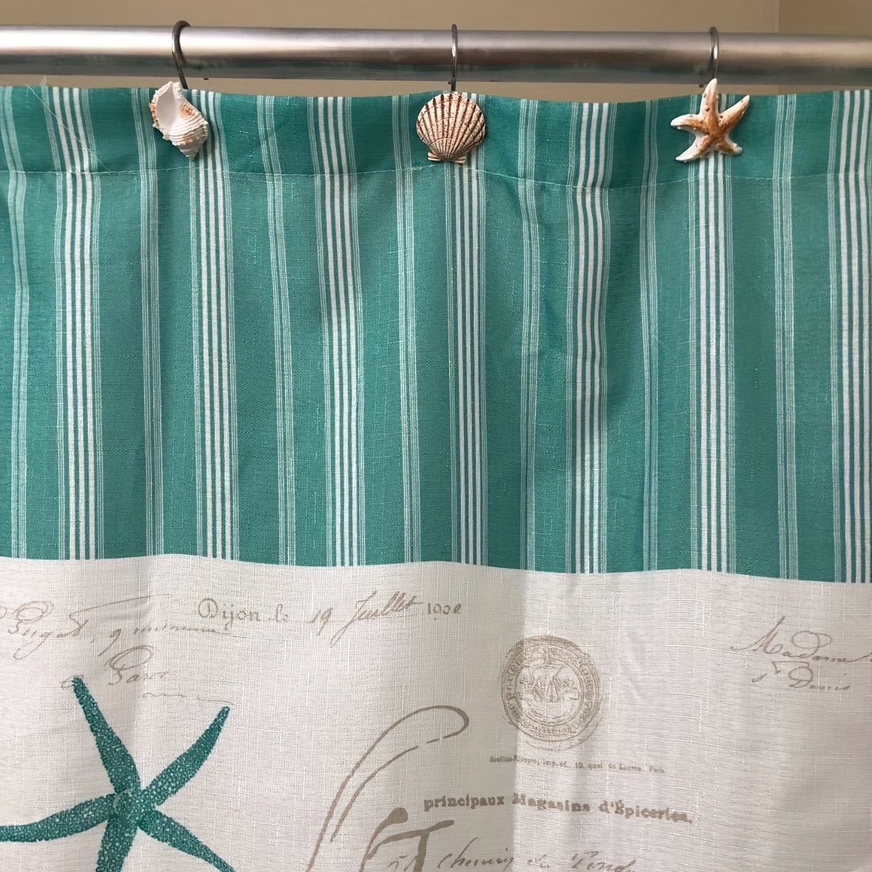 Ocean Shell Shower Curtain Hook 12 Shell Anti-rust Resin Ring Hooks