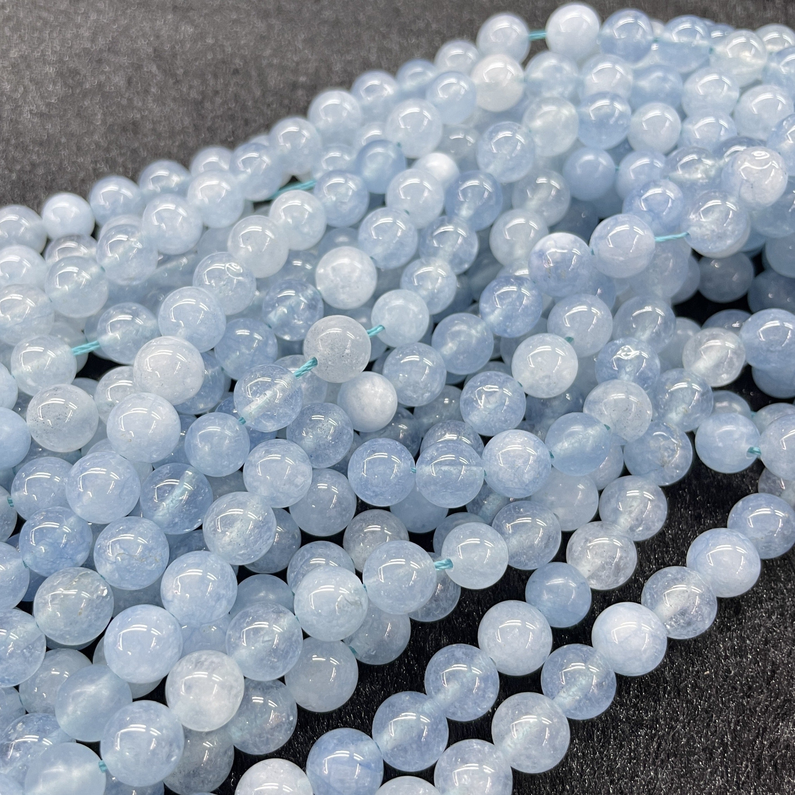 6 8 10MM Natural Aquamarine Beads for Jewelry Making DIY