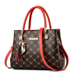 Geometric Top Handle Bag Zipper Shoulder Bag