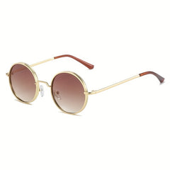 Round Metal Sunglasses for Women Men Anti Glare UV400