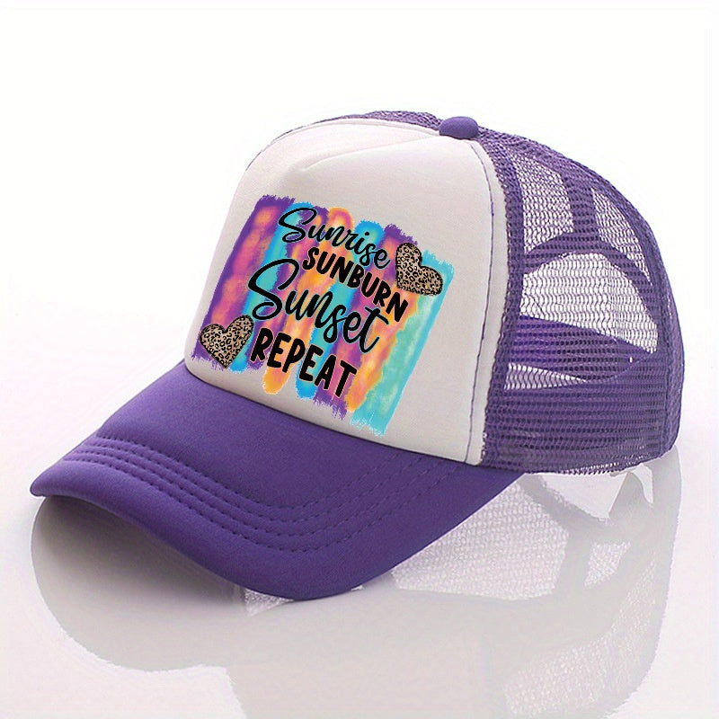 Men's Love Letter Print Peaked Cap Street Baseball Cap