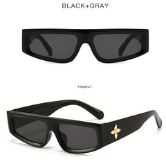 Y2K Cat Eye Sunglasses Retro 90s Flower Rivet UV400 Sun Shades