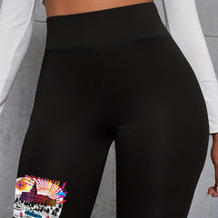  Building Print High Rise Biker Shorts
