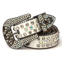 Rhinestone Skull PU Belt Western Cowboy Cowgirl Stylish Punk Belt