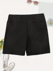 High Waist Sporty Biker Shorts Women's Clothing