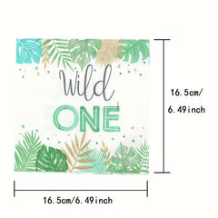 20pcs Wild One Napkins Jungle Safari 1st Birthday Party Supplies