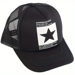 Pentagram Print Mesh Trucker Hat Unisex Breathable Baseball Cap