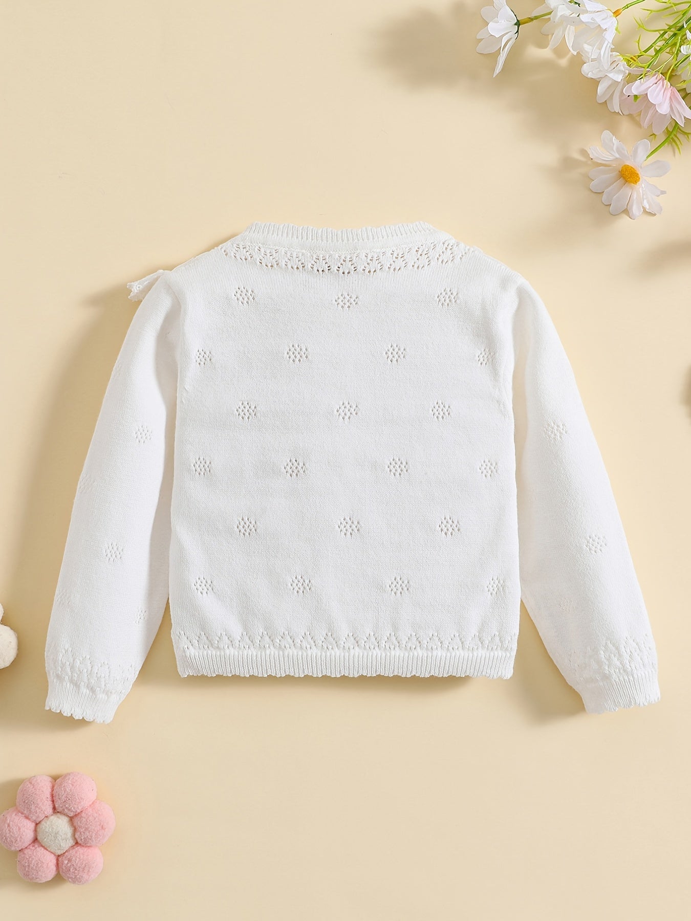 Girls Cartoon Graphic Sweater Coat Long Sleeve Knitted Top