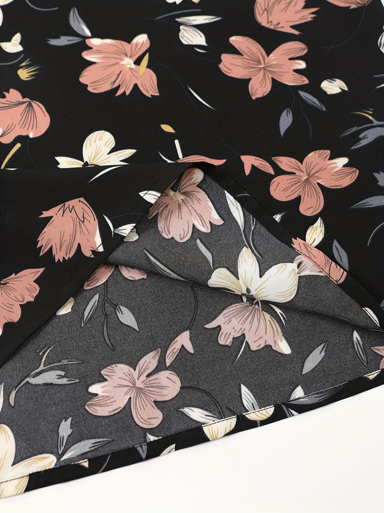 Floral Print High Rise Wide Leg Trousers