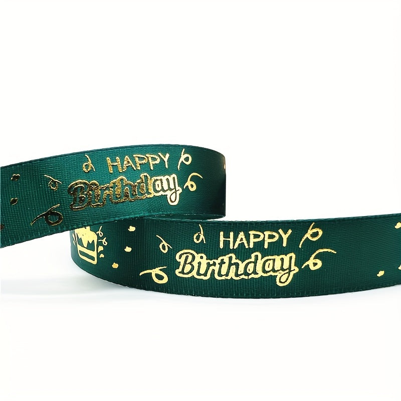 5 Meter Happy Birthday Polyester Ribbon for Gift Packaging
