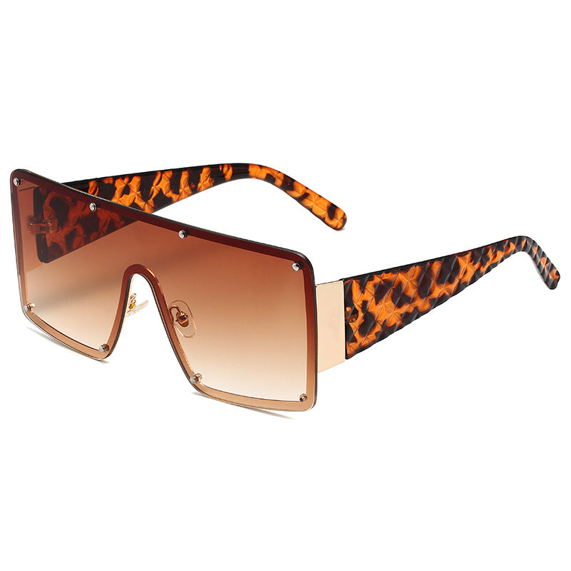 Large Square Gradient Sunglasses UV400 Rivet Beach Shades