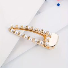 Faux Pearl Rhinestone Hair Clip Duck Billed Clip Head Jewelry Hair Accessories