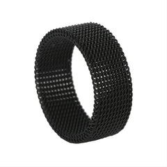 Funky Braided Mesh Texture Stainless Steel Ring