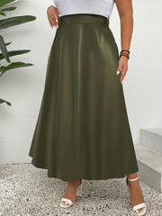  PU Leather High Rise Maxi Skirt
