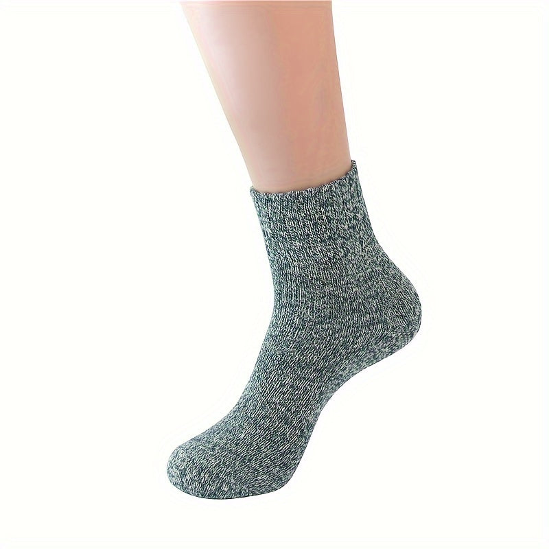 5 Pairs Women's Mid Tube Crew Socks Warm & Comfortable Stockings