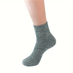 5 Pairs Women's Mid Tube Crew Socks Warm & Comfortable Stockings